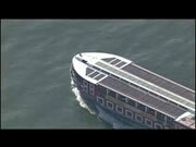 付近を走る列車や水上バス